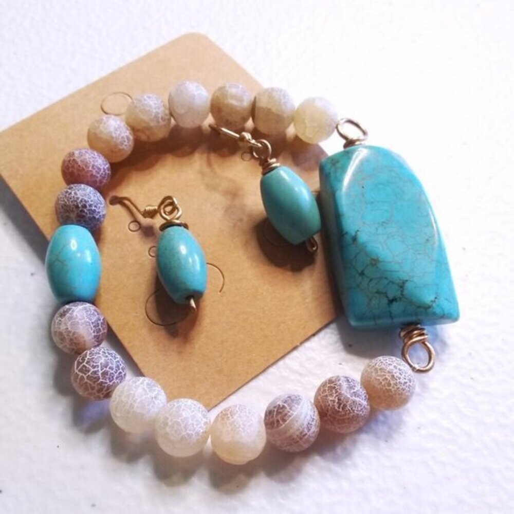 SET!!! Turquoise & Earth Desert Dreams | Bracelet & Earrings | Boho SouthWestern